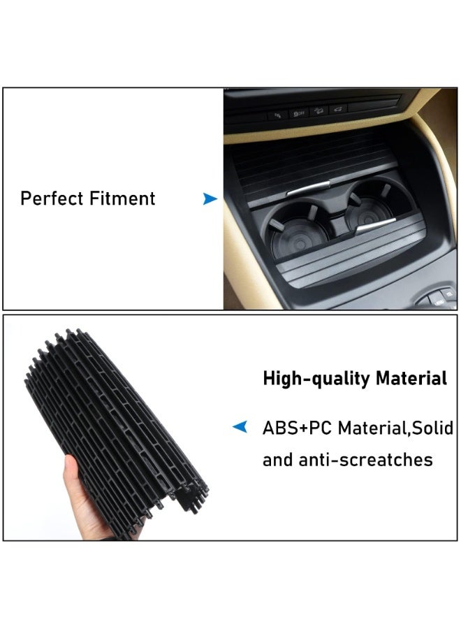 KISSUN Compatible with BMW Cup Holder Sliding Cover, X5/ X6 Console Roller Blind Cover, Center Console Sliding Shutters Compatible with BMW X5 E70 (2006-2013) / X6 E71 E72 (2007-2014) - Image 5